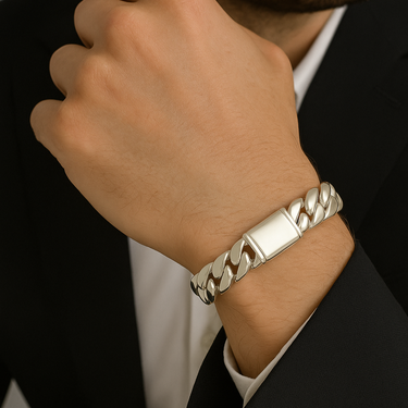 12mm Cuban Link Bracelet 999 Silver